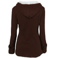 thumbnail image 4 of Chaqueta cálida de invierno con capucha y botones de cuerno para mujer, 4 of 5