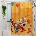 thumbnail image 3 of Happy New Year Small Stall Shower Curtain, Waterproof Shower Curtains for Bathroom, Spring Festival Red Yellow Dragon Dance Washable Fabric Bath Curtain for Bathtub Decoration with Hooks 36x72 Inches, 3 of 9