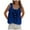 Blue, variant on Women Summer Boho Lace Tie Front Tank Beach Vacation Top Button Down Sleeveless Cardigan Crop Y2k Tops White, S