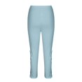 thumbnail image 4 of Cropped Pants Women Summer Casual Capri Leggings Floral Print Stretchy Knee Length Capris Lounge Travel Pants Yoga Pants Slim Fit, 4 of 6