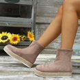 thumbnail image 4 of NECHOLOGY Botas Mujer Adulto Femenino Zapatos Botines para mujer Nueva bota individual de suela plana de algodón y lino con botas de tela informales de suela plana transpirables y cómodas (Khaki, 7), 4 of 7