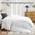thumbnail image 6 of Unikome Lightweight Goose Feather Fiber Comforter, Full/Queen Size, Soft Duvet Insert with Box Stitch Design, 8 Loops, Machine Washable, 88 x 88 in, White, 6 of 11
