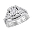 thumbnail image 1 of Bague de Fiançailles de Mariage en Or Blanc 14kt pour Femmes avec Diamants Ronds 1.00 Cttw, 1 of 1