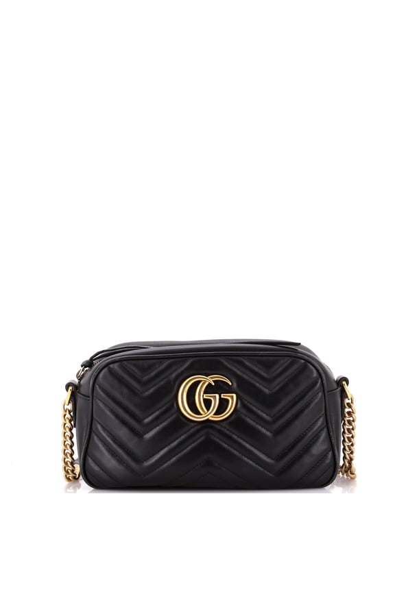 Pre-Owned GG Marmont Shoulder Bag Matelasse Leather Small By Rebag