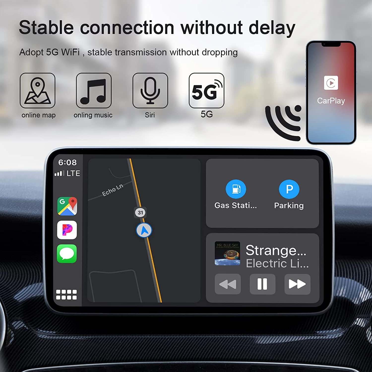  Doohoeek Carplay Wireless Adapter of Factory Wired Carplay for  iPhone, Wireless Adapter for Carplay Connect iPhone to Carplay for Cars  from 2015 & iOS 10 or Later, Black : Electronics