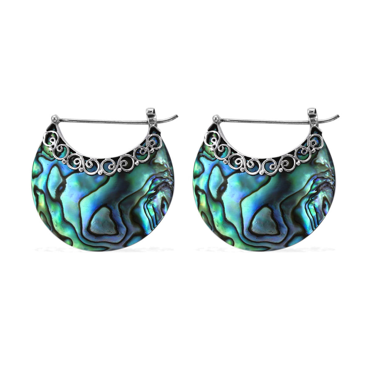 Sterling Silver Abalone Add-on // Element for earrings with abalone shell // Gold plated