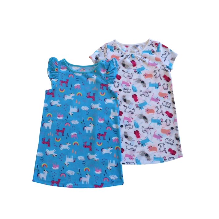 Cozy Jams Baby & Toddler Girls Nightgowns Sleep Shirts Pajamas, 2Pack