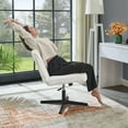 thumbnail image 4 of Roundhill Blynn Adjustable Swivel Criss Cross Chair, Wide Seat Office Chair Vanity Chair, Cream White, 4 of 16
