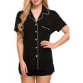 thumbnail image 1 of Conjunto de pijamas de manga corta para mujer, con botones, ropa de dormir suave, conjuntos de salón Pj Adepaton WRMH-1059-1, 1 of 5