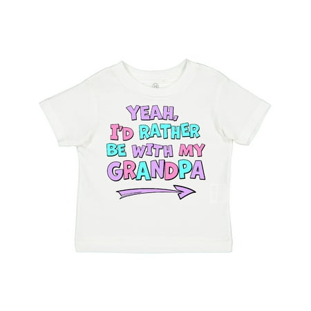 

Inktastic Yeah I d Rather Be with My Grandpa in Pink Blue and Purple Gift Toddler Boy or Toddler Girl T-Shirt