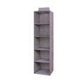 thumbnail image 3 of Toystoory Bolsa colgante de almacenamiento para armario, organizador de ropa y zapatos de lino y algodón, caja de ropa interior, estante Almacenamiento y organización del hogar Gris 5 capas, 3 of 6