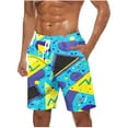 thumbnail image 2 of DIOAZUD Hawaiian Swim Trunks for Men Big and Tall 5 Inch Quick Dry Swim Shorts with Drawstring Beachwear Tropical Athletic Bathing Suits with Pockets Swimwear, 2 of 4