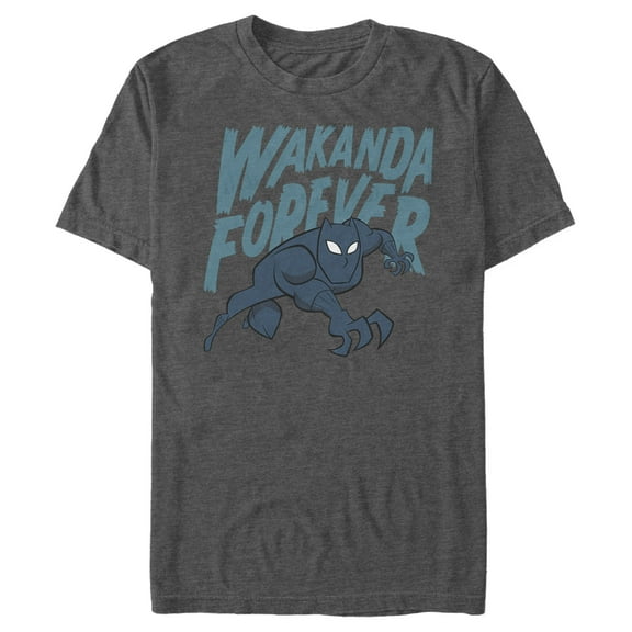 Men's Marvel Black Panther Wakanda Forever Graphic Tee Charcoal Heather Large