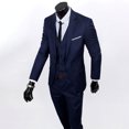 thumbnail image 4 of Joernso 3Pcs/Set Men Suit Set Slim Fit Formal Prom Wedding Tuxedo Suit Jacket Vest Pants Set Solid Color Business Outfit, 4 of 8