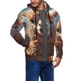 thumbnail image 2 of Honeii Fluffy Alpaca Mountain Meadow Print Hoodies for Men, Pullover & Full Zip, Breathable Zip up Hoodie, Sweatshirt-X-Large, 2 of 5