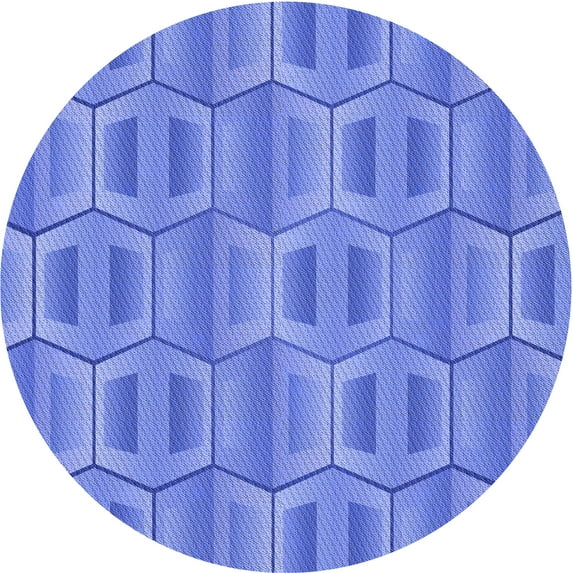 Ahgly Company Indoor Square Patterned Sky Blue Dress Blue Area Rugs, 3' Square