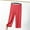 Red, variant on CLOISE Womens Capri Pants Stretchy Solid Yoga Capris Plus Size Pull On Capris Mid Rise Capri Pants Running Elastic Waist Cropped Pants Casual Summer Straight Workout Trousers Loose Beige