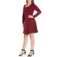 thumbnail image 3 of 24seven Comfort Apparel Plus Size Long Sleeve Knee Length Skater Dress, 3 of 4