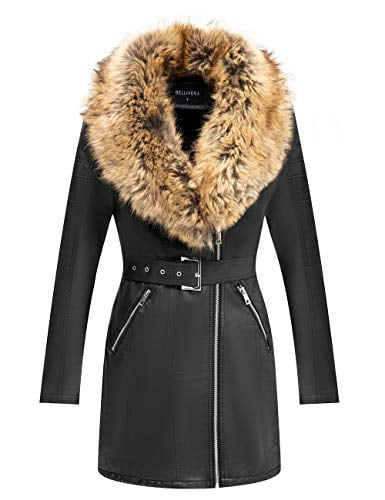 Giolshon Women's Faux Suede Leather Long Jacket Wonderfully Parka Coat ...