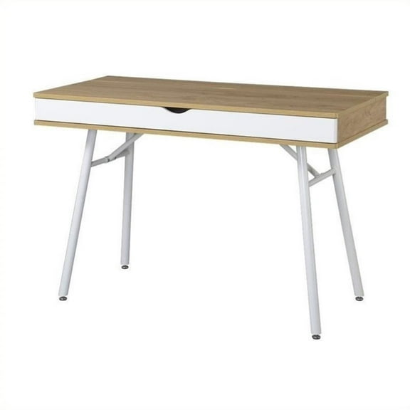 Allora Workstation with Cord Management and Storage in Pine