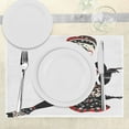 thumbnail image 3 of Ambesonne African Place Mats Set of 4, Dress Lady, Standard Size, Charcoal Grey Vermilion, 3 of 6