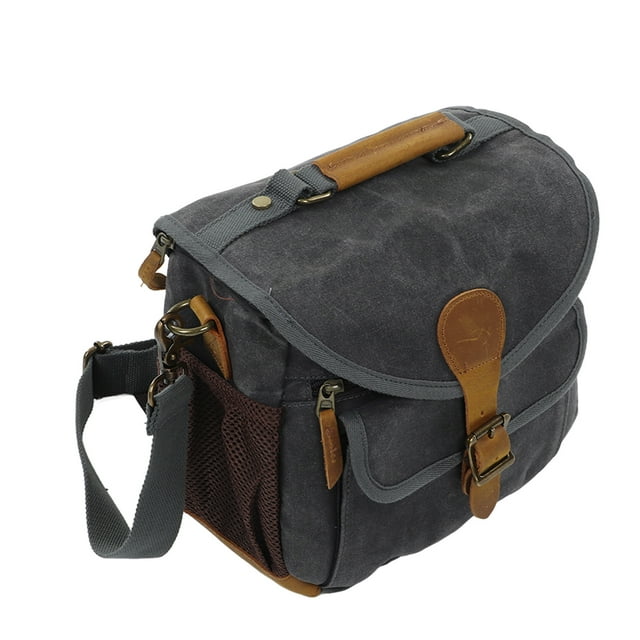 Photographer Canvas Camera Bag, Dual Use Casual Scratch Resistant DSLR Canvas Camera Shoulder Bags Fashionable Comfortable Puller Large Space for Photography