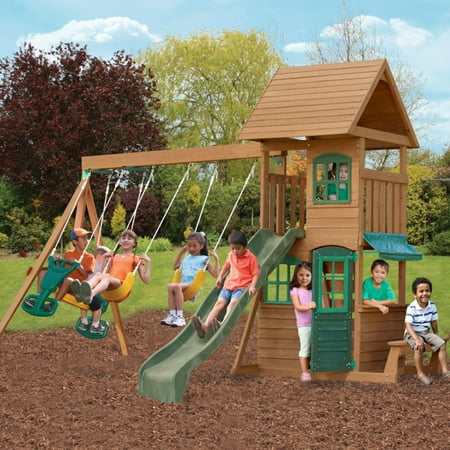 Big Backyard Windale Premium Wooden Swing Set ( incomplete box 1 of 4)