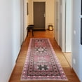 thumbnail image 1 of Bohemian Decorative Rug, Rustic Look Symmetric and Geometric Motif Rounds Boho Petals Inspired, Quality Carpet for Bedroom Dorm and Living Room, 6 Sizes, Pastel Pink Dark Taupe, by Ambesonne, 1 of 2