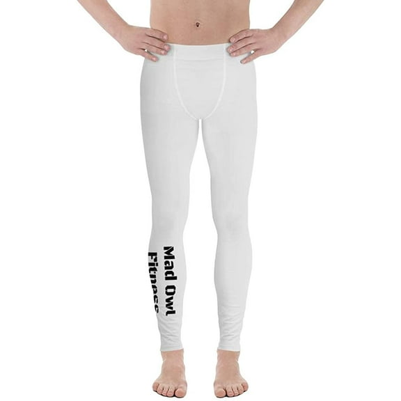 Mad Owl Fitness Men's Leggings - Fashion Tights Yoga Pants - White (3X-Large, 3x_l)