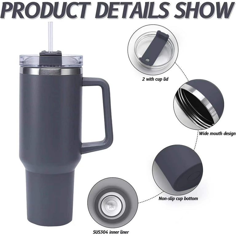 40 Oz Tumbler Insulated Water Bottle With Straw Flip Straw Tumbler