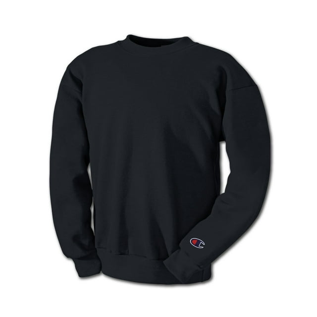 Champion Mens Double Dry Eco Fleece Crew, L, Black