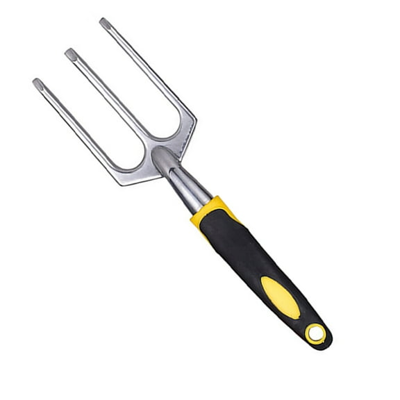 WHAMVOX Magnesium Alloy Hand Cultivator for Gardening Use Dark Grey Ergonomic Three Prong Garden Tool 70.5 cm