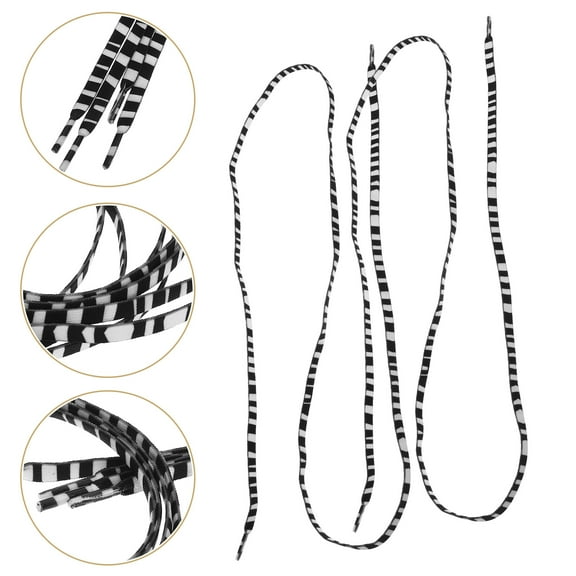 HONMEET 1 Pair Zebra Pattern Laces For Sneakers