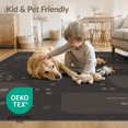 thumbnail image 4 of ODIKA 9'x12' Brown Dark Mottled Geometric Abstract Washable Area Rug Contemporary Rounded Square Motifs with Scattered for Great Room, Indoor Concept, Large Living Low Pile, Flatwoven, 4 of 7