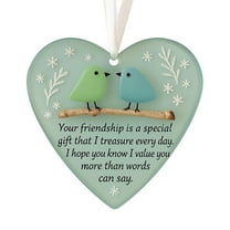 Uxgjfwu 3D Snowflake Sea Glass Christmas Ornament Acrylic Hanging Decoration for Holiday Tree Decor Beach Theme Gift Friendship Keepsake Festive Home Decor