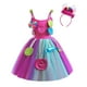 thumbnail image 1 of Disfraz de caramelo para niñas Dressy Daisy, vestido arcoíris con diadema, 6-8, 1 of 7