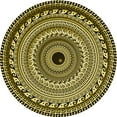 thumbnail image 1 of Ahgly Company Machine Washable Indoor Square Transitional Black Brown Area Rugs, 3' Square, 1 of 7