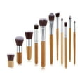thumbnail image 1 of 11Pcs Cosmetic Brushes Bamboo Handle Makeup Brush Set Professional Face Beauty Tools, 1 of 12