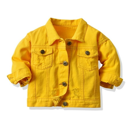 

ZMHEGW Toddler Jackets Babys Boys Girls Leisure Warm Jean Spring Winter Clothes Solid Colour For Babys Kids Coats