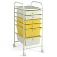 thumbnail image 2 of Topbuy 6 Drawer Scrapbook Paper Organizer Rolling Storage Cart for Office School Yellow, 2 of 7