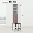 thumbnail image 3 of Costway 57" Bathroom Tall Cabinet with 1 Door and 4 Shelves Freestanding Floor Cabinet White, 3 of 10