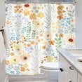 thumbnail image 4 of Yellow Cute Floral Flowers Shower Curtain for Bathroom Decor 72Wx72H Colorful Plants Spring Funny Multicolor Leaves Art Printed Fabric Polyester Waterproof 12 Pack Plastic Hooks, 4 of 16