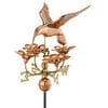 21" Luxury Polished Copper Hummingbird with Flowers Weathervane