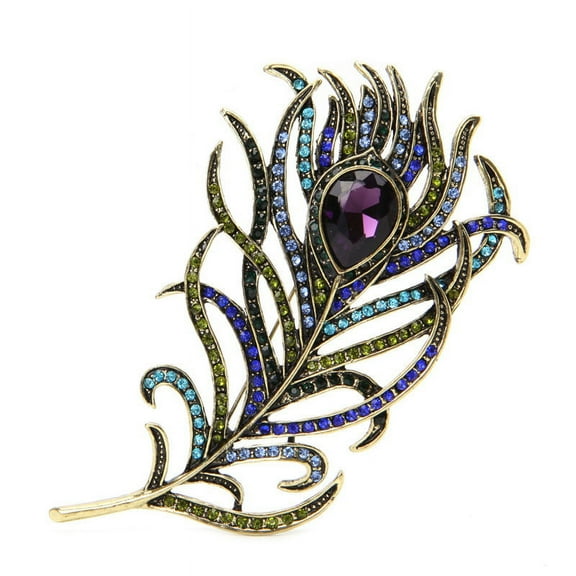 ROZYARD Fashion Peacock Lapel Pin Gold-plated Brooch for Rhinestone Brooch Pins