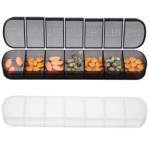 2 Pcs Weekly Pill Organizer Pill Box Divided Compartiment Pill Organizer Vitamine Case Portable Pill Holder