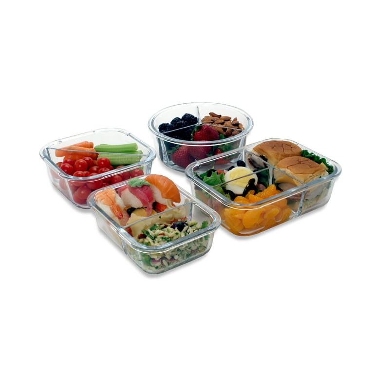 Orii 4 Pack Glass Meal Prep Containers with Lids, 2 or 3