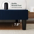 thumbnail image 4 of Amolife Queen Size Platform Bed Frame with Corduroy Fabric Upholstered Adjustable Height Headboard, Dark Blue, 4 of 9