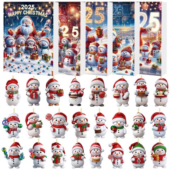 Calendario de Adviento 2025 con Decoración Acrílica | Ideal para Regalar | para Familiares y Amigos | Diseño de Pandas | Material Resistente | Incluye 1 Calendario de Adviento