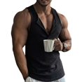 thumbnail image 2 of Men'S Tank Tops Sleeveless V Neck Workout Muscle Gym Athletic Shirts Casual Summer Tee Black XL, 2 of 8