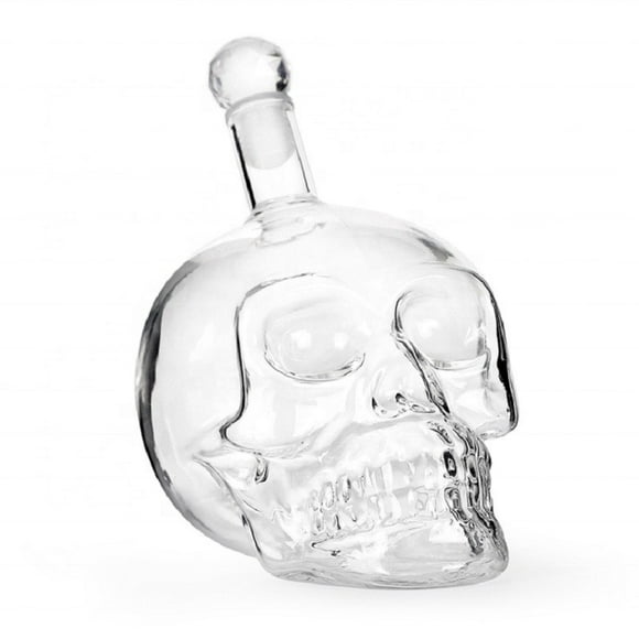 Creative Skull Head Decanter Crystal Bottle Vodka Wine Bottle Wine Glass Dispenser Beer Glass Spirits Cup Whisky Water Glass Bar Skull Bottle 1000ML
